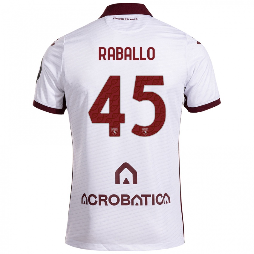 Niño Camiseta Alessio Raballo #45 Blanco Granate 2ª Equipación 2024/25 La Camisa México