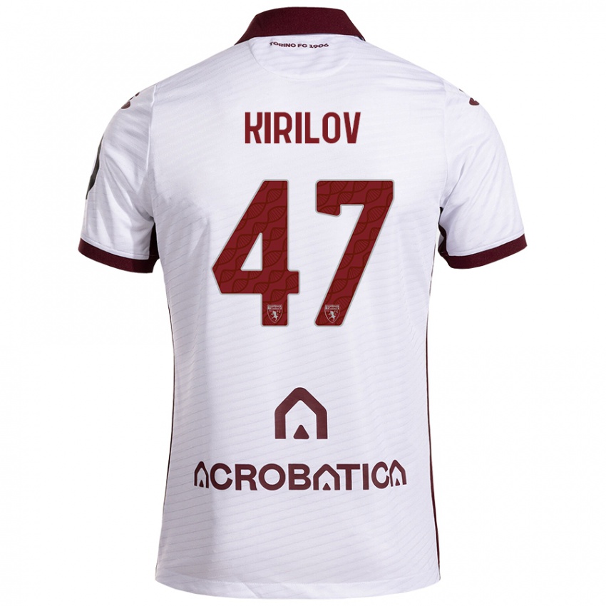 Niño Camiseta Martin Kirilov #47 Blanco Granate 2ª Equipación 2024/25 La Camisa México