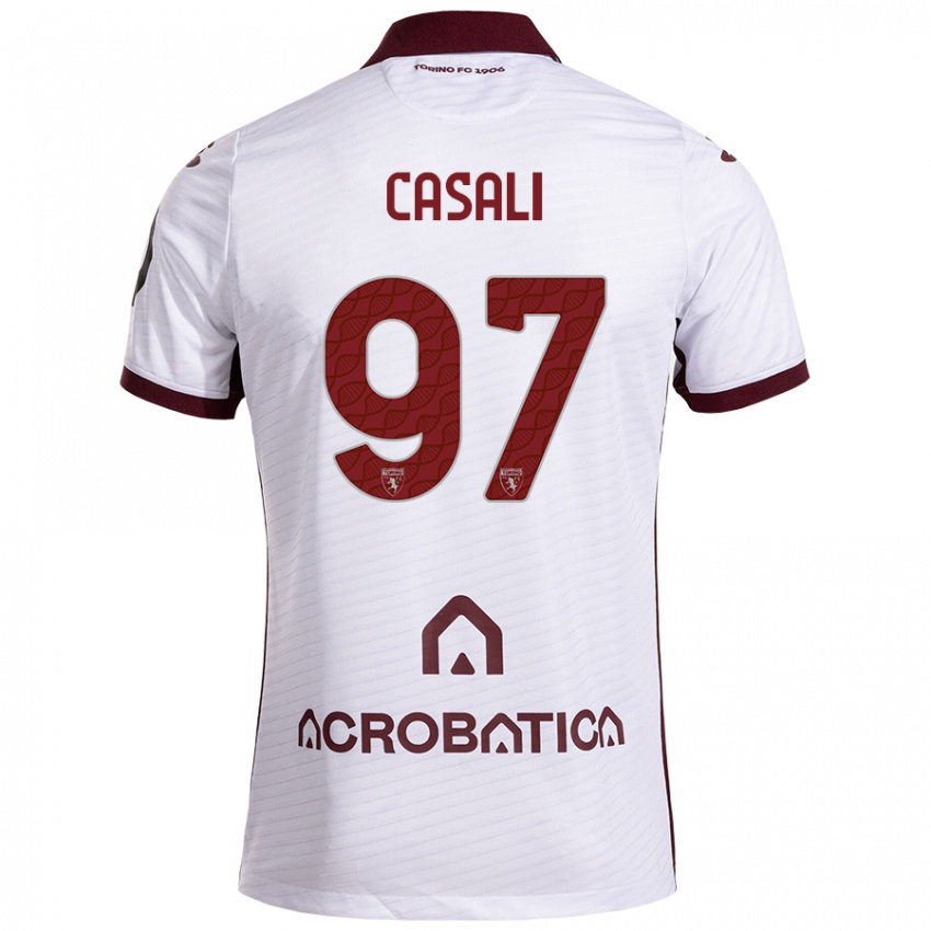 Niño Camiseta Michele Casali #97 Blanco Granate 2ª Equipación 2024/25 La Camisa México