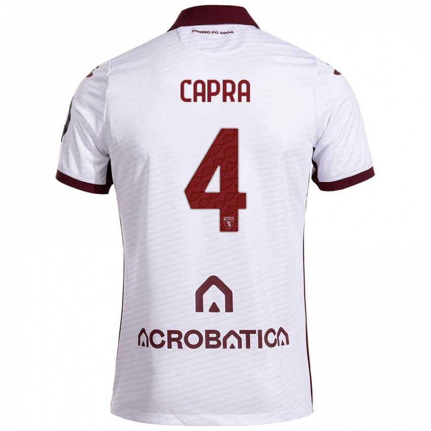 Niño Camiseta Valentina Capra #4 Blanco Granate 2ª Equipación 2024/25 La Camisa México