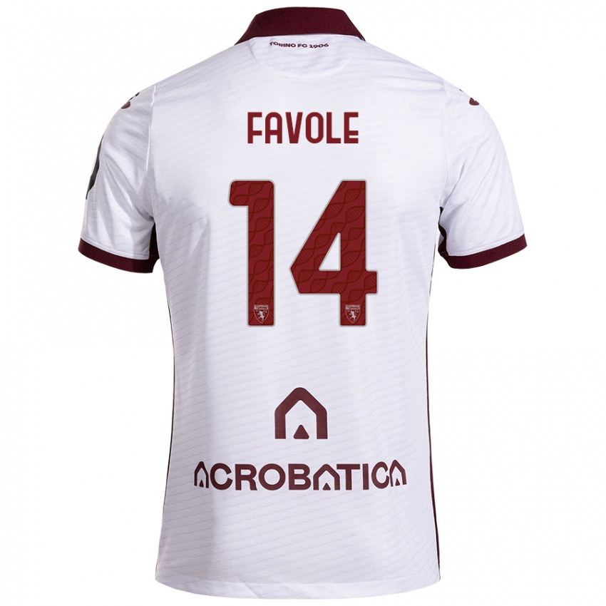 Niño Camiseta Annalisa Favole #14 Blanco Granate 2ª Equipación 2024/25 La Camisa México