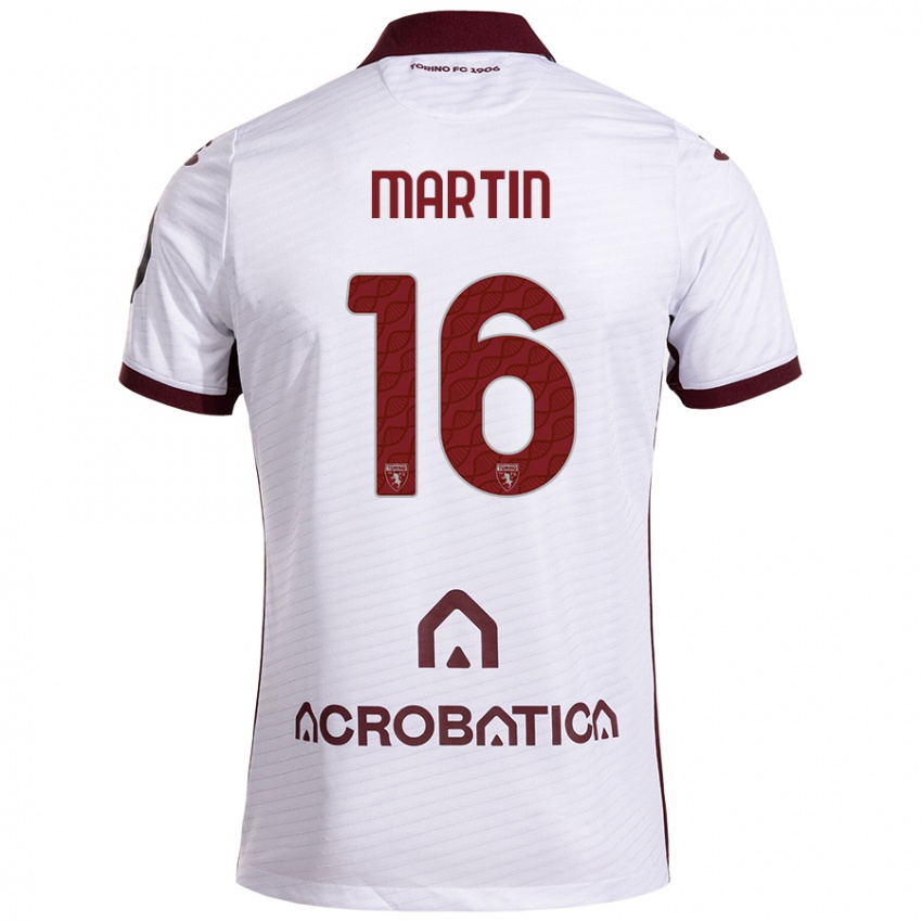 Niño Camiseta Francesca Martin #16 Blanco Granate 2ª Equipación 2024/25 La Camisa México