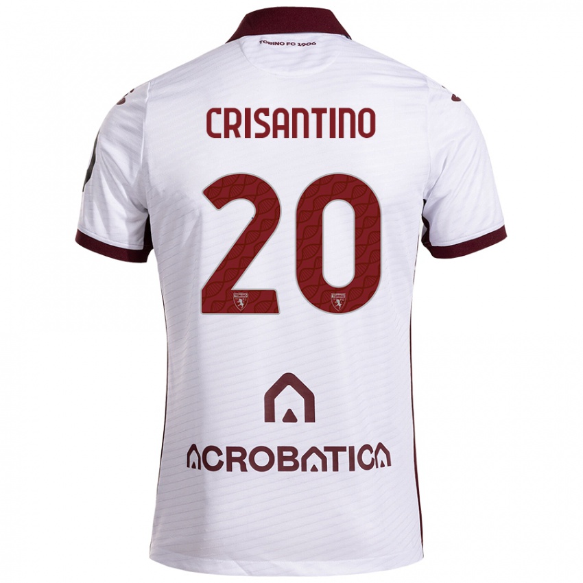 Niño Camiseta Giulia Crisantino #20 Blanco Granate 2ª Equipación 2024/25 La Camisa México