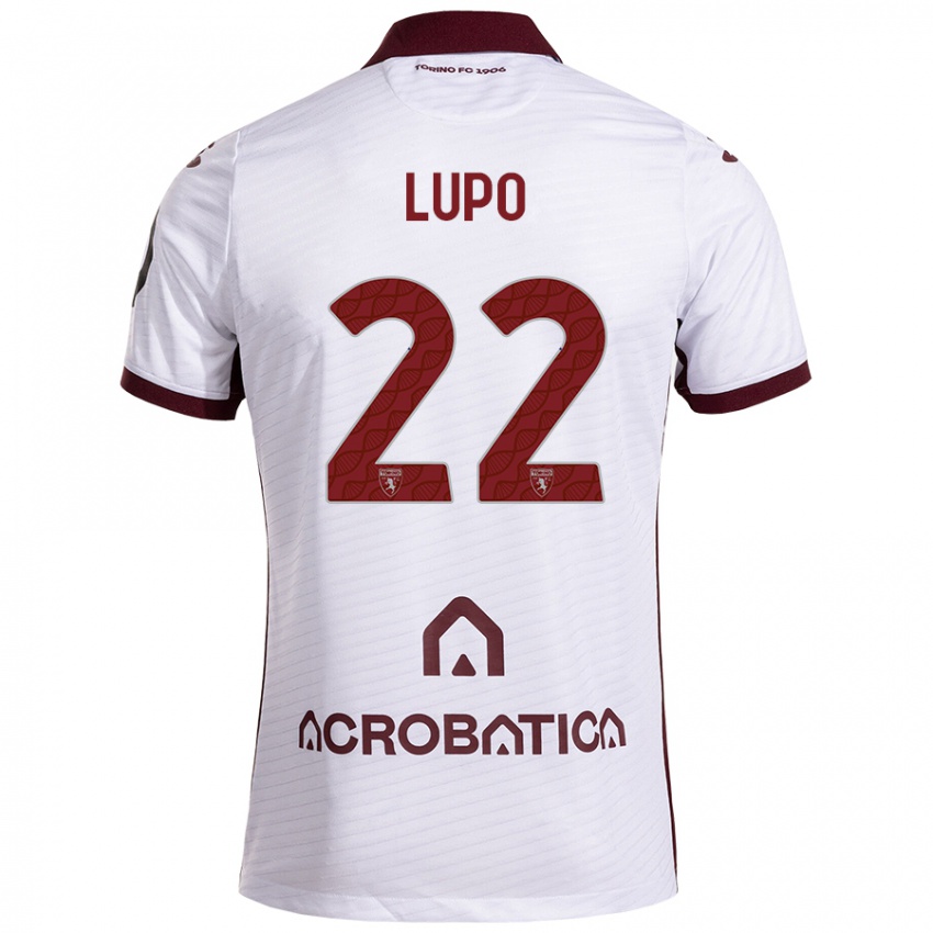 Niño Camiseta Enrica Lupo #22 Blanco Granate 2ª Equipación 2024/25 La Camisa México