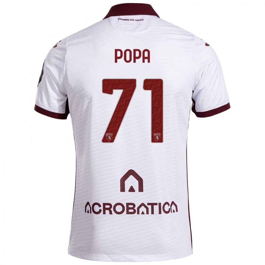 Niño Camiseta Mihai Popa #71 Blanco Granate 2ª Equipación 2024/25 La Camisa México