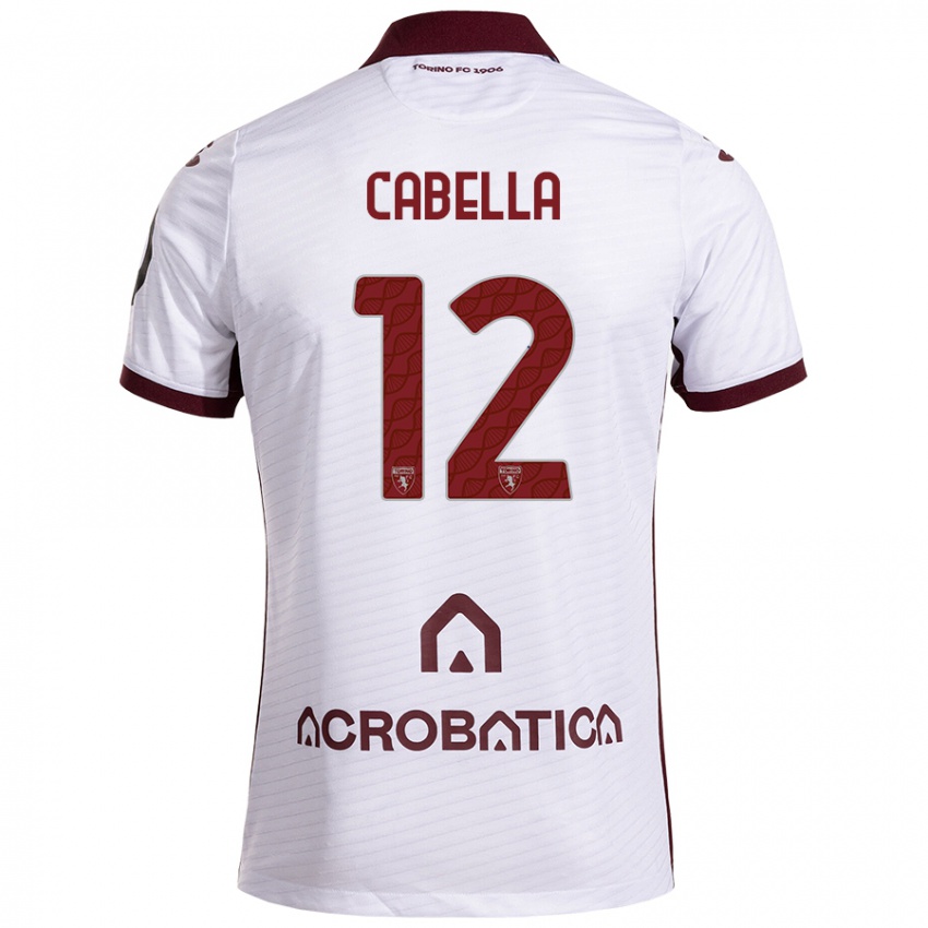 Niño Camiseta Matteo Cabella #12 Blanco Granate 2ª Equipación 2024/25 La Camisa México