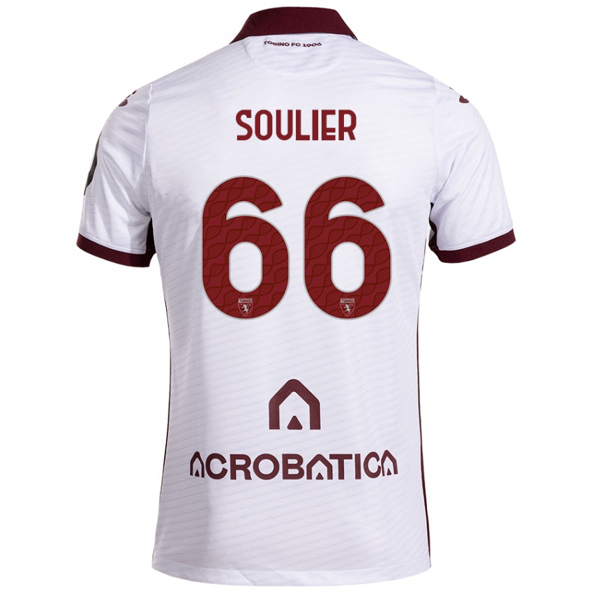 Niño Camiseta Evan Soulier #66 Blanco Granate 2ª Equipación 2024/25 La Camisa México