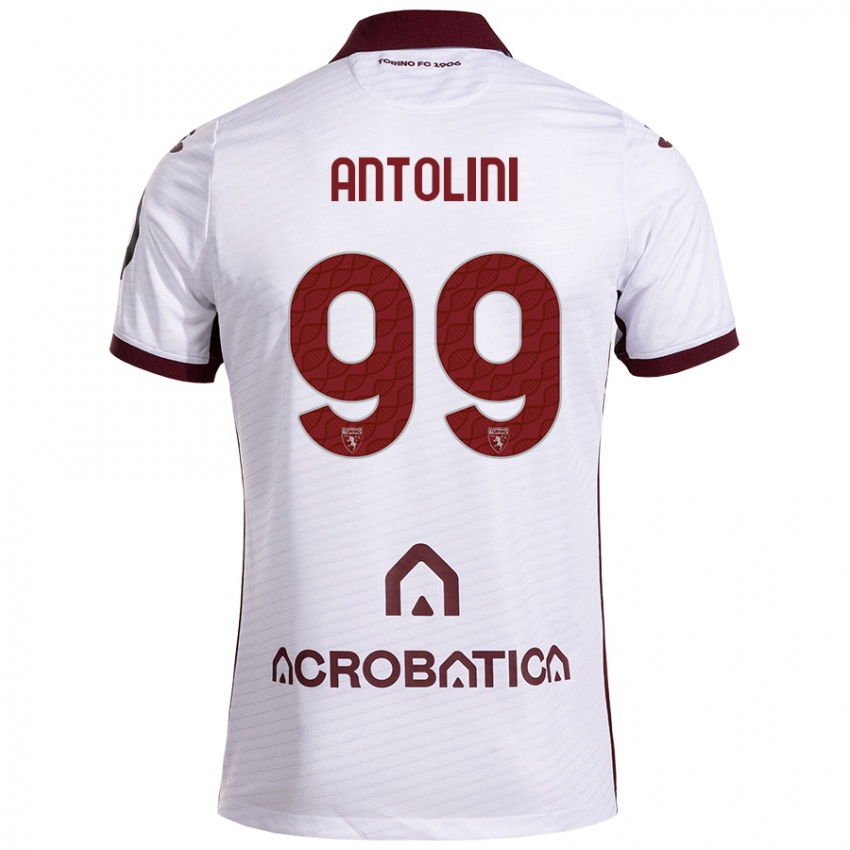 Niño Camiseta Jacopo Antolini #99 Blanco Granate 2ª Equipación 2024/25 La Camisa México