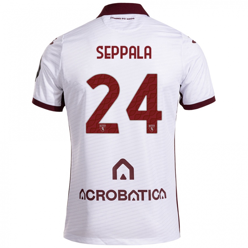 Niño Camiseta Rosa Lappi-Seppälä #24 Blanco Granate 2ª Equipación 2024/25 La Camisa México