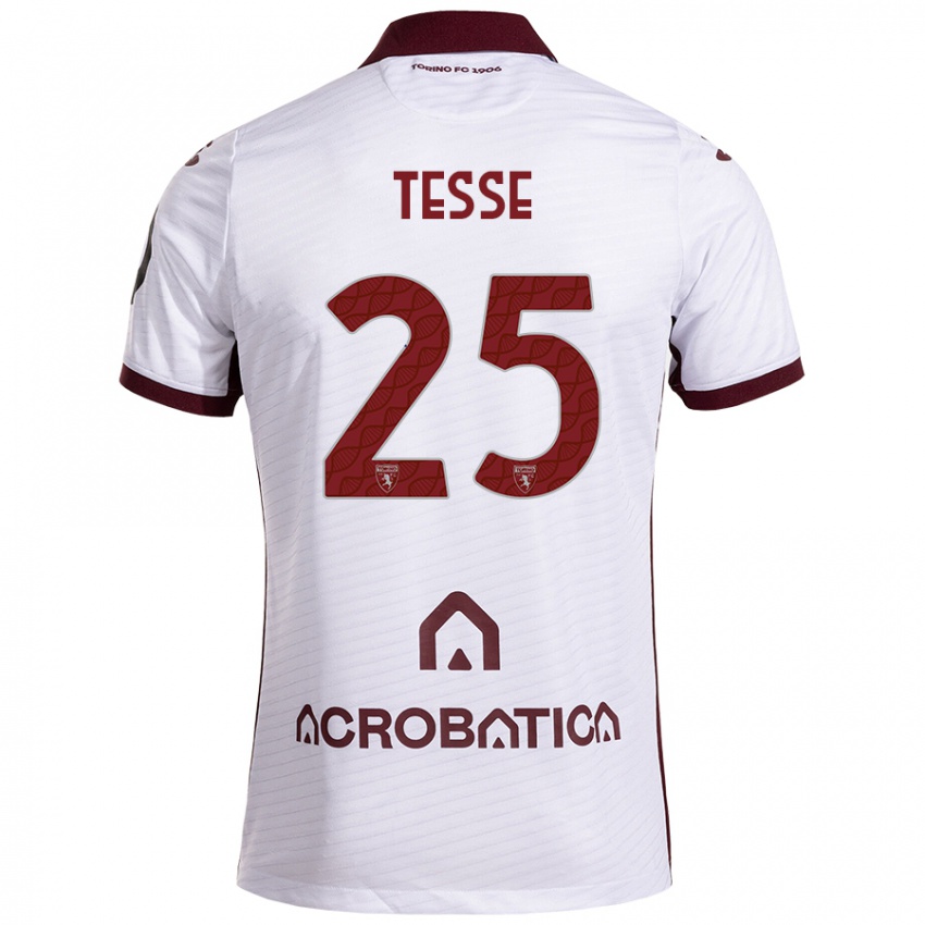 Niño Camiseta Manuela Tesse #25 Blanco Granate 2ª Equipación 2024/25 La Camisa México