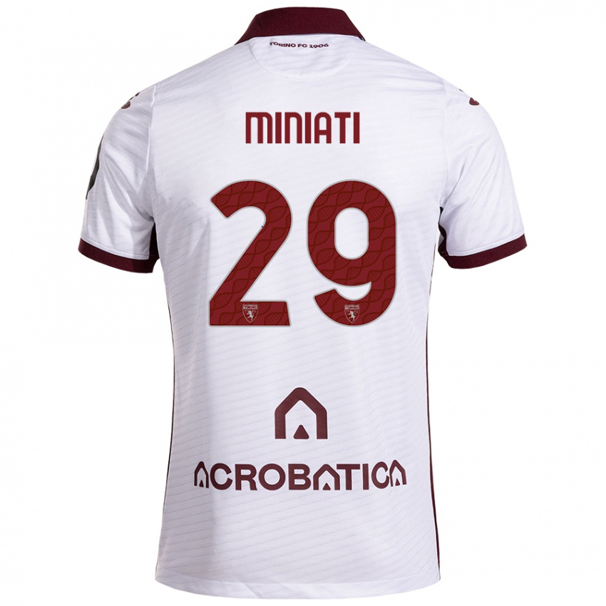 Niño Camiseta Elisa Miniati #29 Blanco Granate 2ª Equipación 2024/25 La Camisa México