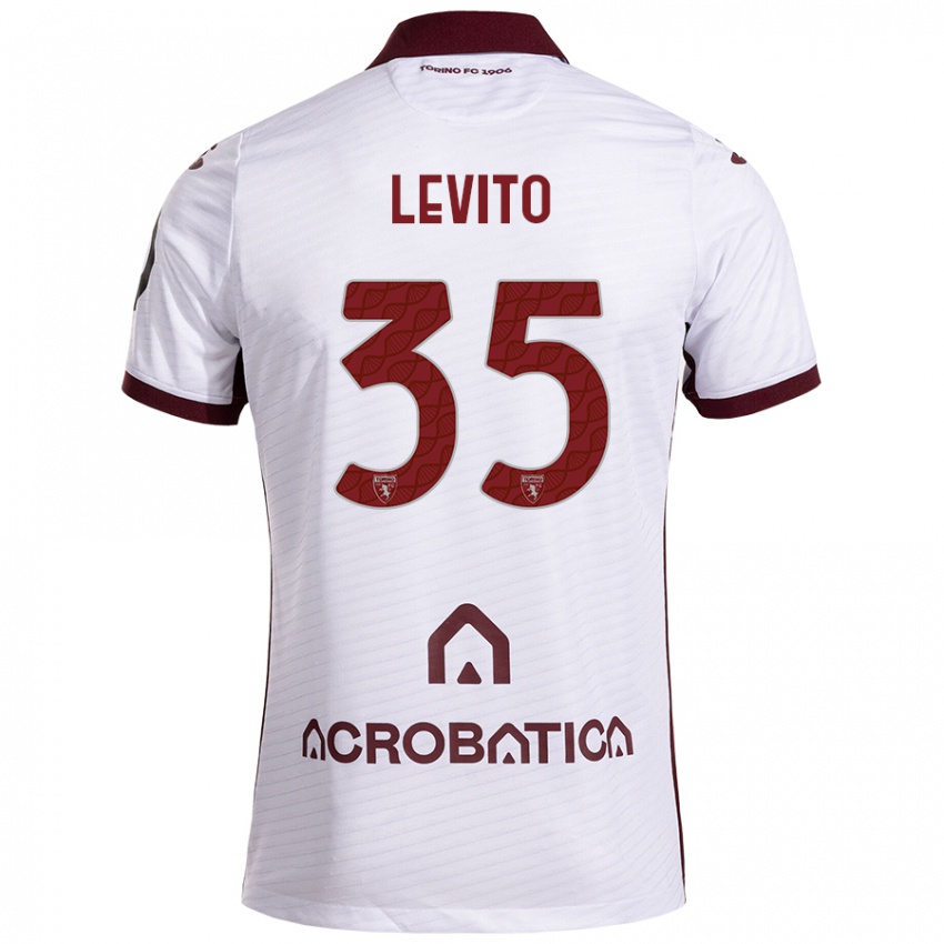 Niño Camiseta Isabeau Levito #35 Blanco Granate 2ª Equipación 2024/25 La Camisa México