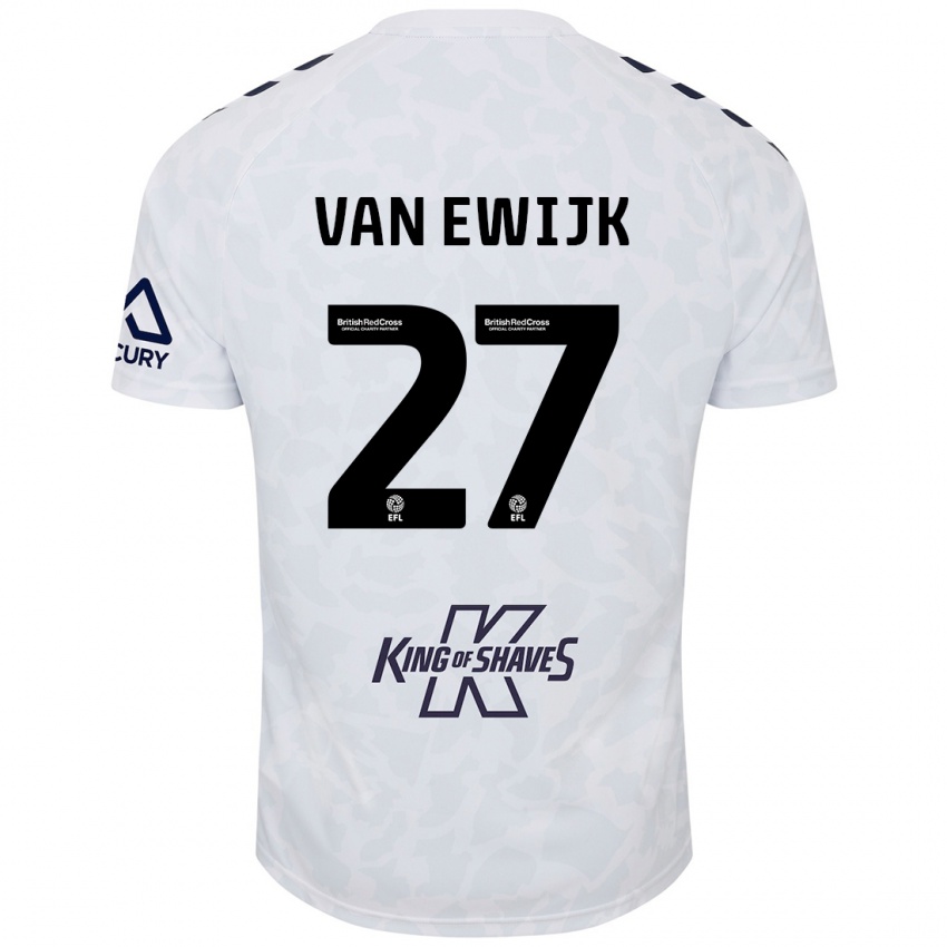 Niño Camiseta Milan Van Ewijk #27 Blanco 2ª Equipación 2024/25 La Camisa México