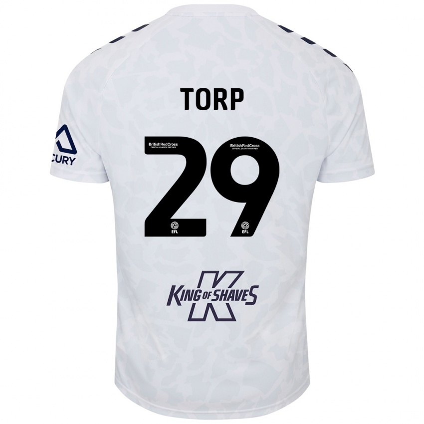 Niño Camiseta Victor Torp #29 Blanco 2ª Equipación 2024/25 La Camisa México