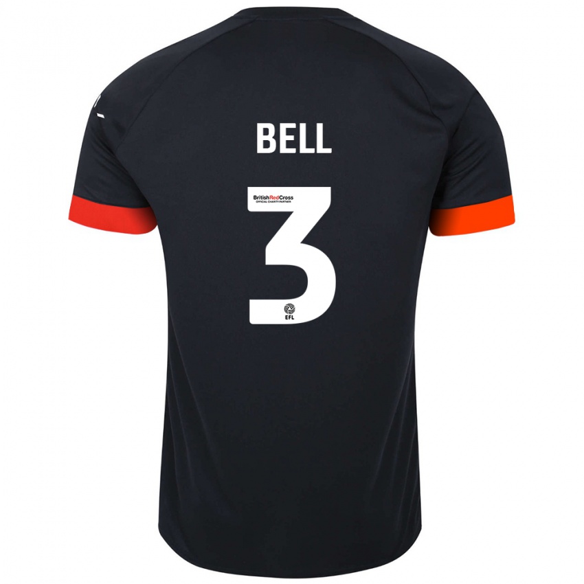 Niño Camiseta Amari'i Bell #3 Negro Naranja 2ª Equipación 2024/25 La Camisa México