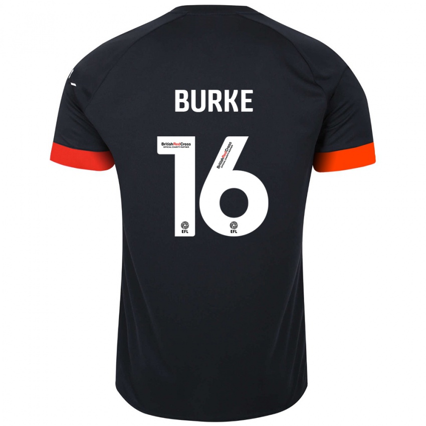 Niño Camiseta Reece Burke #16 Negro Naranja 2ª Equipación 2024/25 La Camisa México