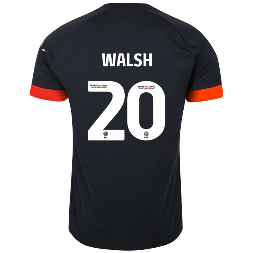 Niño Camiseta Liam Walsh #20 Negro Naranja 2ª Equipación 2024/25 La Camisa México