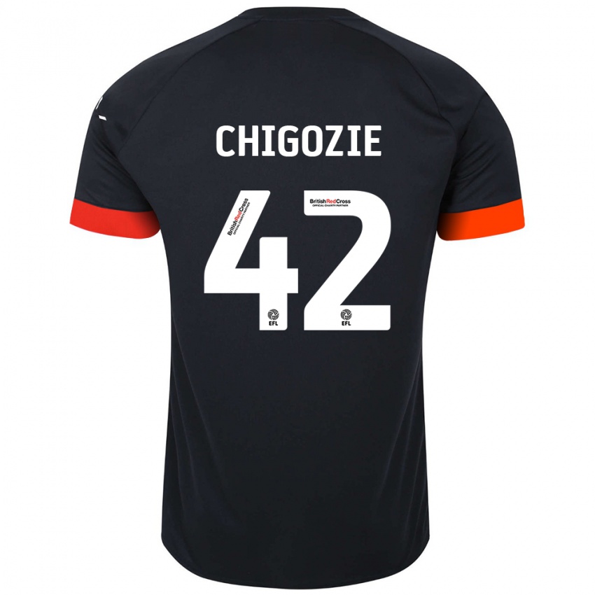 Niño Camiseta Christian Chigozie #42 Negro Naranja 2ª Equipación 2024/25 La Camisa México