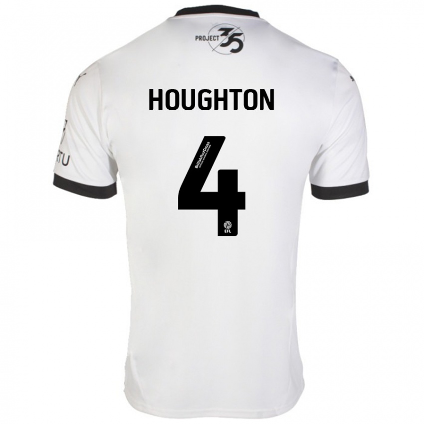 Niño Camiseta Jordan Houghton #4 Blanco Negro 2ª Equipación 2024/25 La Camisa México