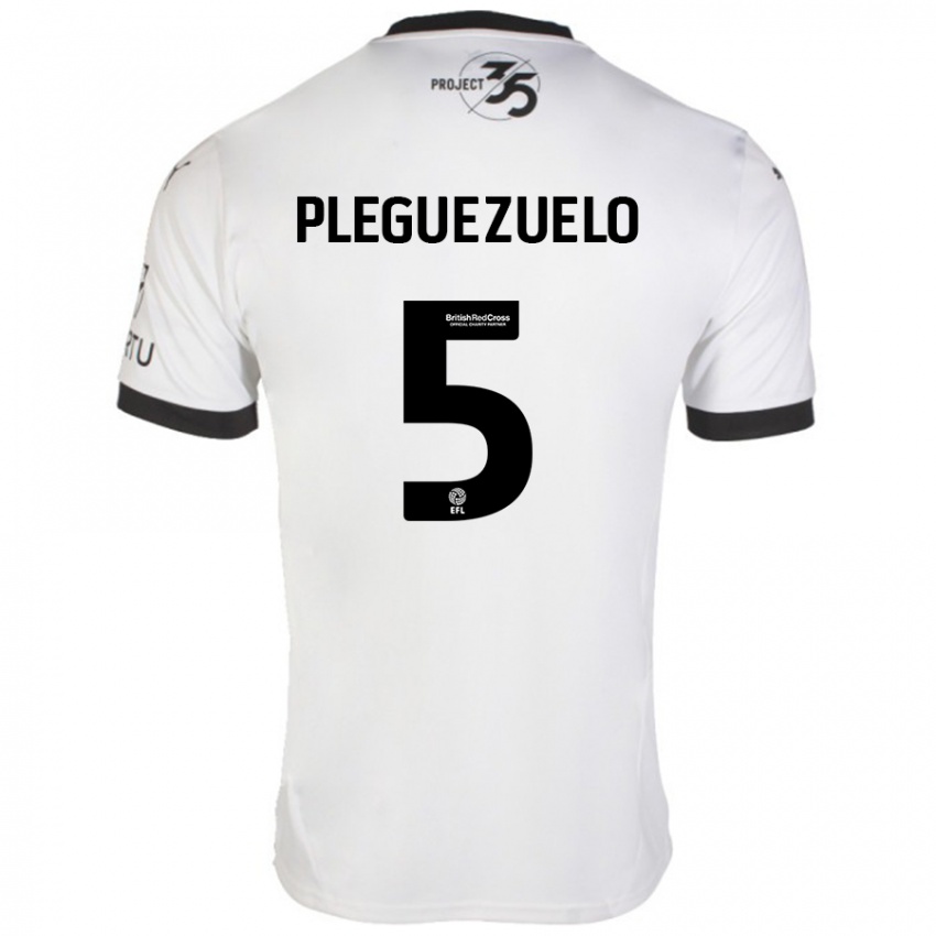 Niño Camiseta Julio Pleguezuelo #5 Blanco Negro 2ª Equipación 2024/25 La Camisa México