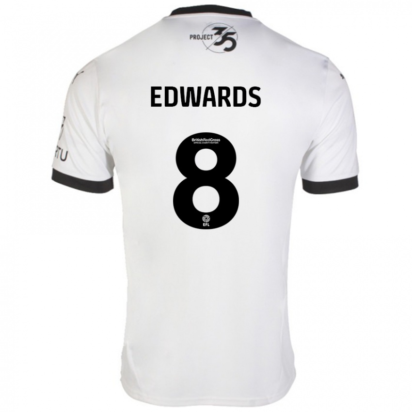 Niño Camiseta Joe Edwards #8 Blanco Negro 2ª Equipación 2024/25 La Camisa México