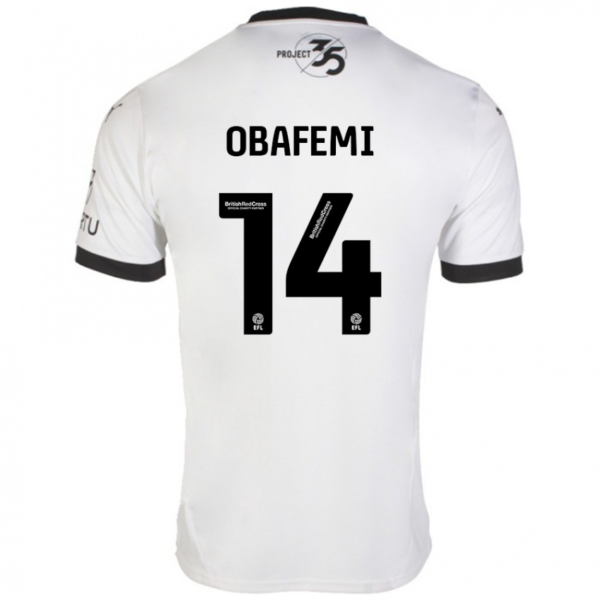 Niño Camiseta Michael Obafemi #14 Blanco Negro 2ª Equipación 2024/25 La Camisa México