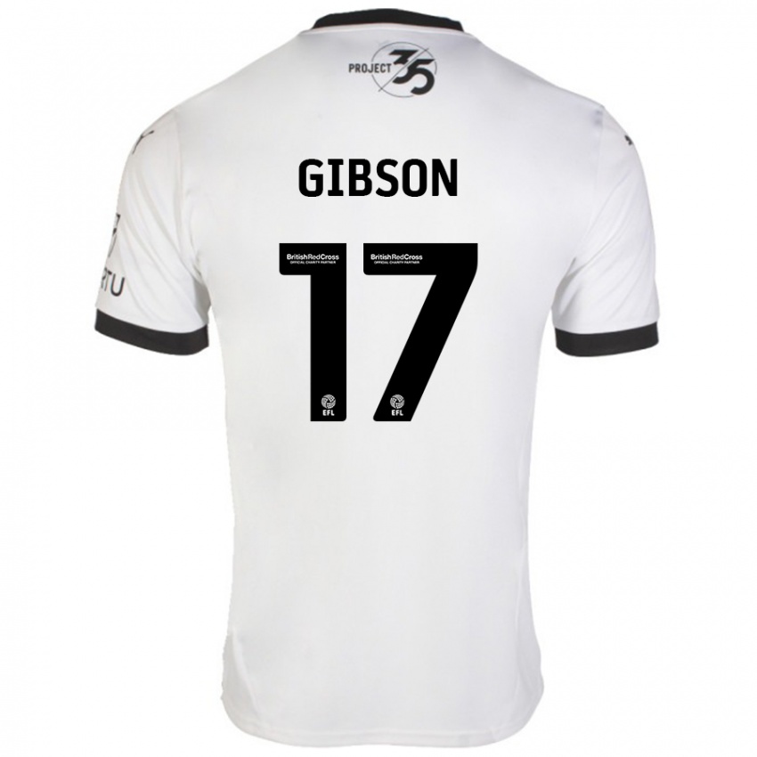 Niño Camiseta Lewis Gibson #17 Blanco Negro 2ª Equipación 2024/25 La Camisa México