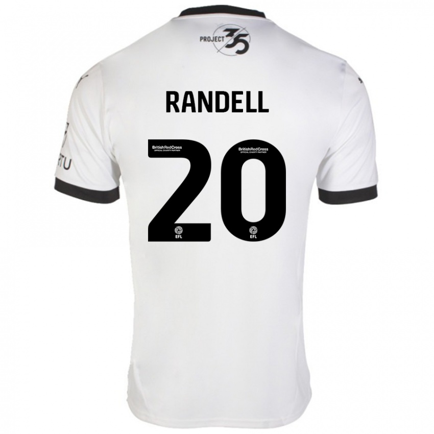 Niño Camiseta Adam Randell #20 Blanco Negro 2ª Equipación 2024/25 La Camisa México