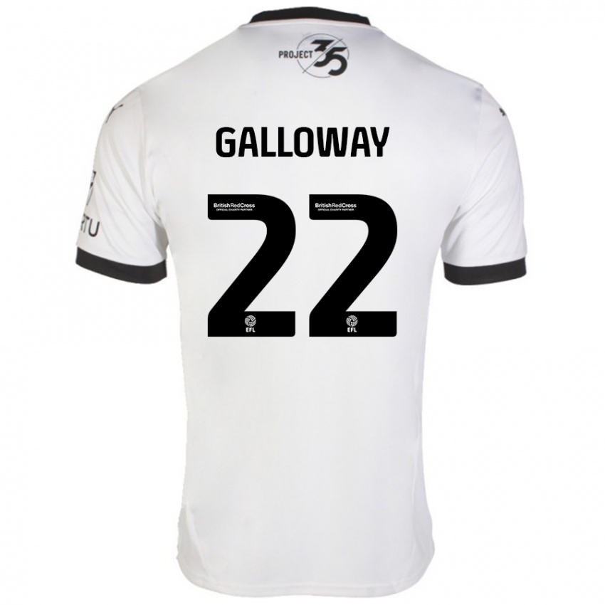 Niño Camiseta Brendan Galloway #22 Blanco Negro 2ª Equipación 2024/25 La Camisa México