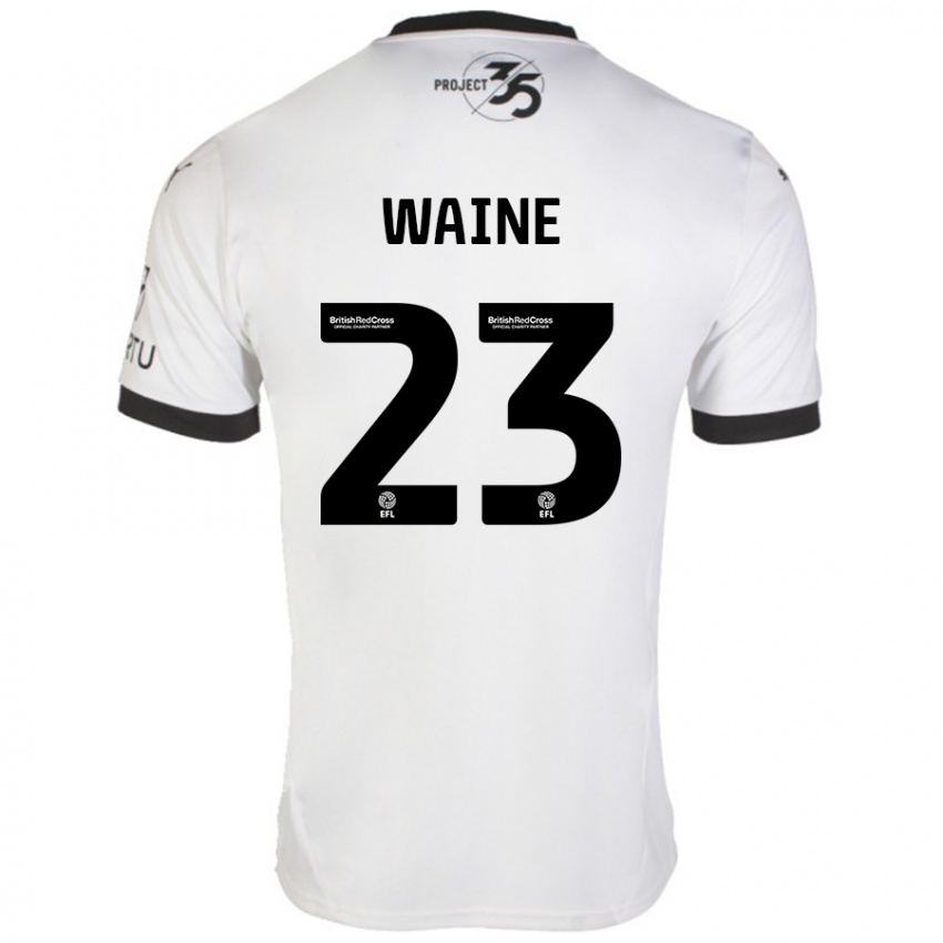 Niño Camiseta Ben Waine #23 Blanco Negro 2ª Equipación 2024/25 La Camisa México