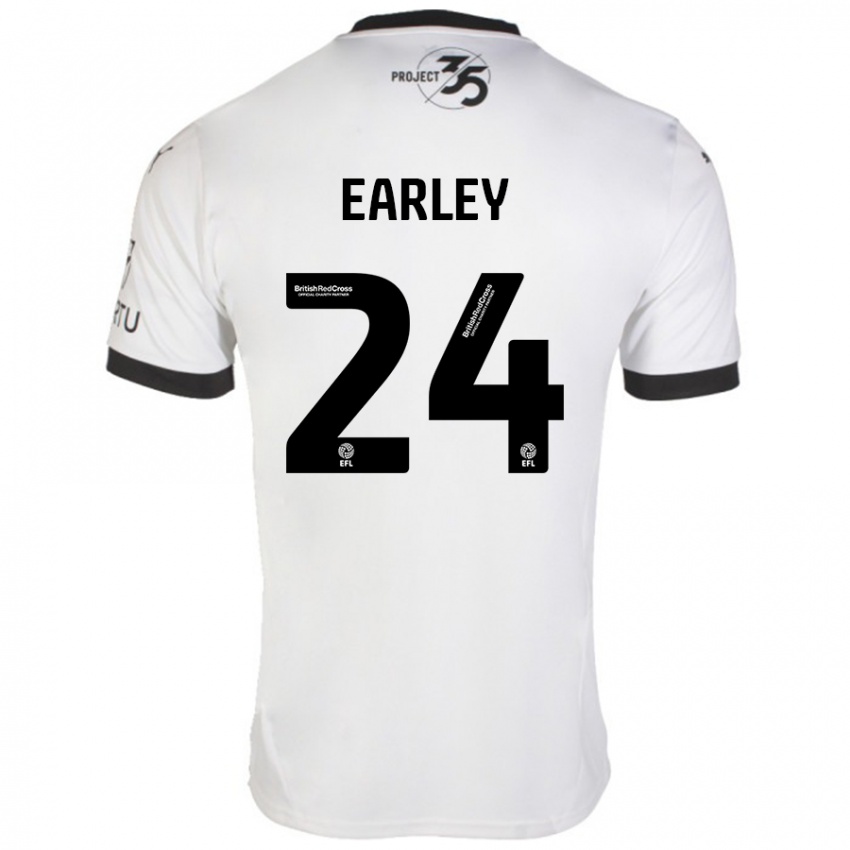 Niño Camiseta Saxon Earley #24 Blanco Negro 2ª Equipación 2024/25 La Camisa México