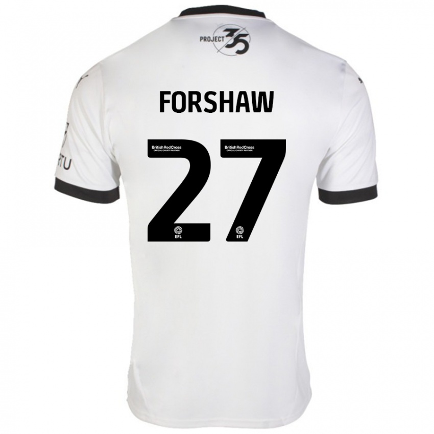 Niño Camiseta Adam Forshaw #27 Blanco Negro 2ª Equipación 2024/25 La Camisa México