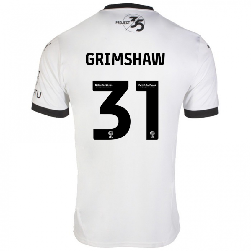 Niño Camiseta Daniel Grimshaw #31 Blanco Negro 2ª Equipación 2024/25 La Camisa México