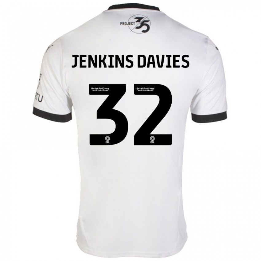 Niño Camiseta Will Jenkins-Davies #32 Blanco Negro 2ª Equipación 2024/25 La Camisa México