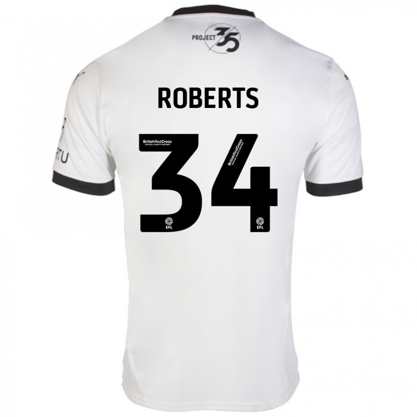 Niño Camiseta Caleb Roberts #34 Blanco Negro 2ª Equipación 2024/25 La Camisa México