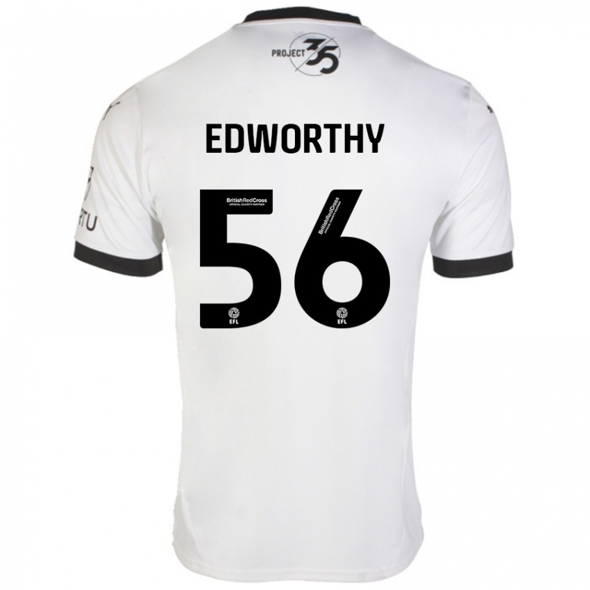 Niño Camiseta Kieran Edworthy #56 Blanco Negro 2ª Equipación 2024/25 La Camisa México