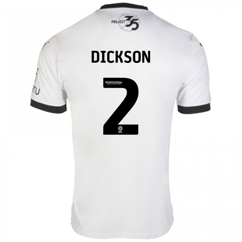 Niño Camiseta Katie Dickson #2 Blanco Negro 2ª Equipación 2024/25 La Camisa México