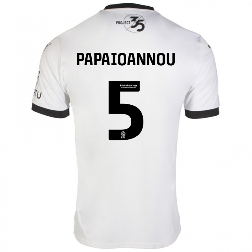 Niño Camiseta Panagiota Papaioannou #5 Blanco Negro 2ª Equipación 2024/25 La Camisa México