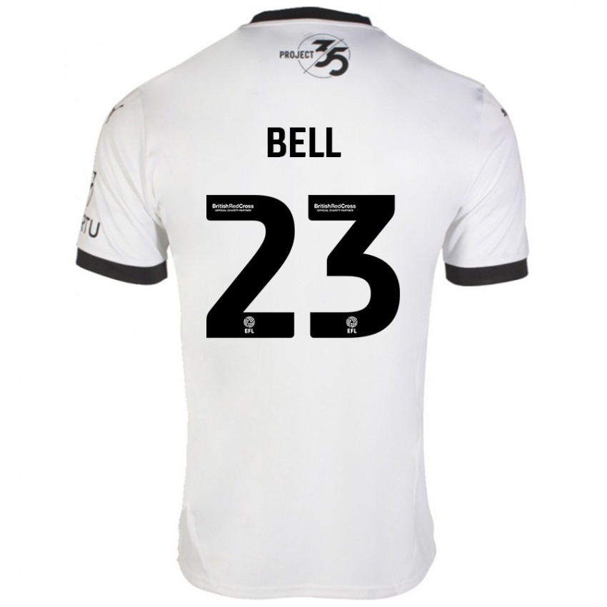 Niño Camiseta Katelyn Bell #23 Blanco Negro 2ª Equipación 2024/25 La Camisa México