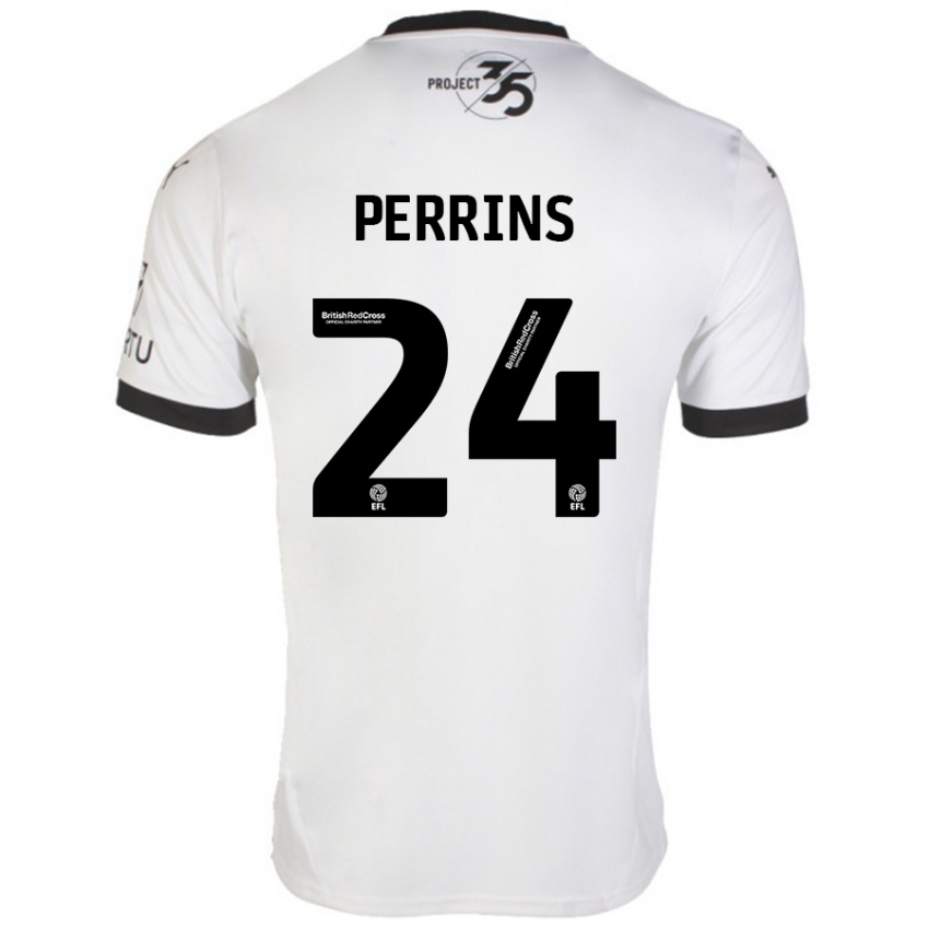 Niño Camiseta Grace Perrins #24 Blanco Negro 2ª Equipación 2024/25 La Camisa México