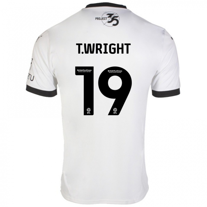 Niño Camiseta Tyreik Wright #19 Blanco Negro 2ª Equipación 2024/25 La Camisa México