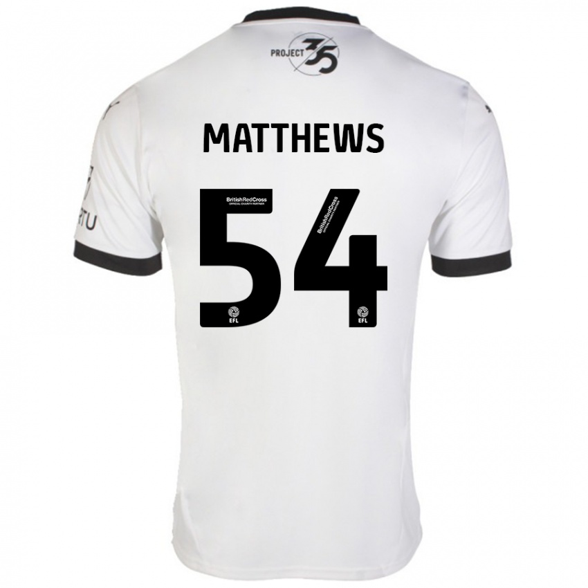 Niño Camiseta Jack Matthews #54 Blanco Negro 2ª Equipación 2024/25 La Camisa México