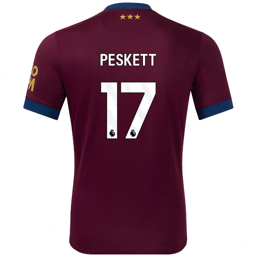 Niño Camiseta Sophie Peskett #17 Marrón 2ª Equipación 2024/25 La Camisa México