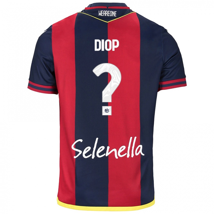 Hombre Camiseta Saer Diop #0 Rojo Azul Real 1ª Equipación 2024/25 La Camisa México