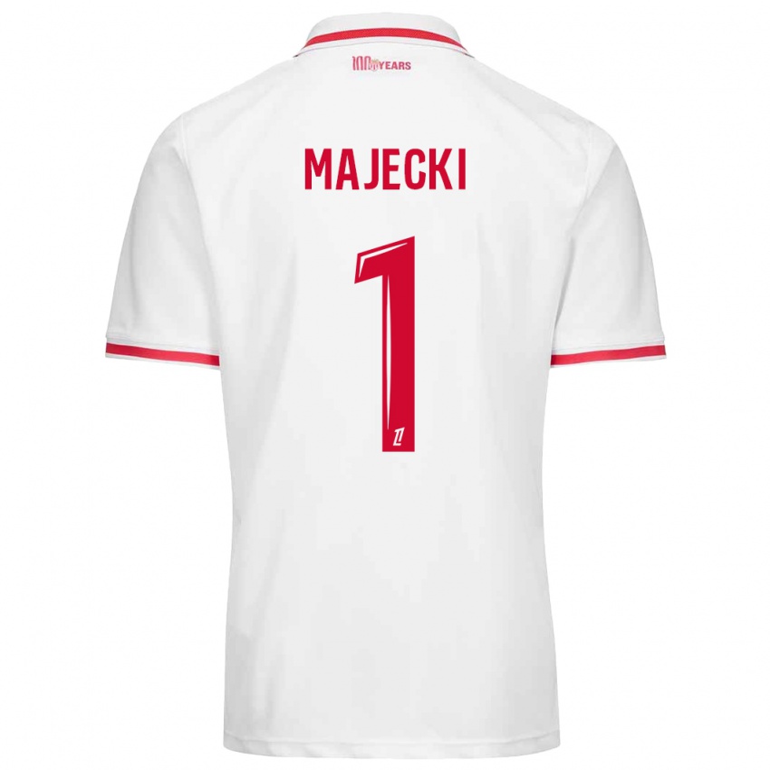 Hombre Camiseta Radoslaw Majecki #1 Blanco Rojo 1ª Equipación 2024/25 La Camisa México