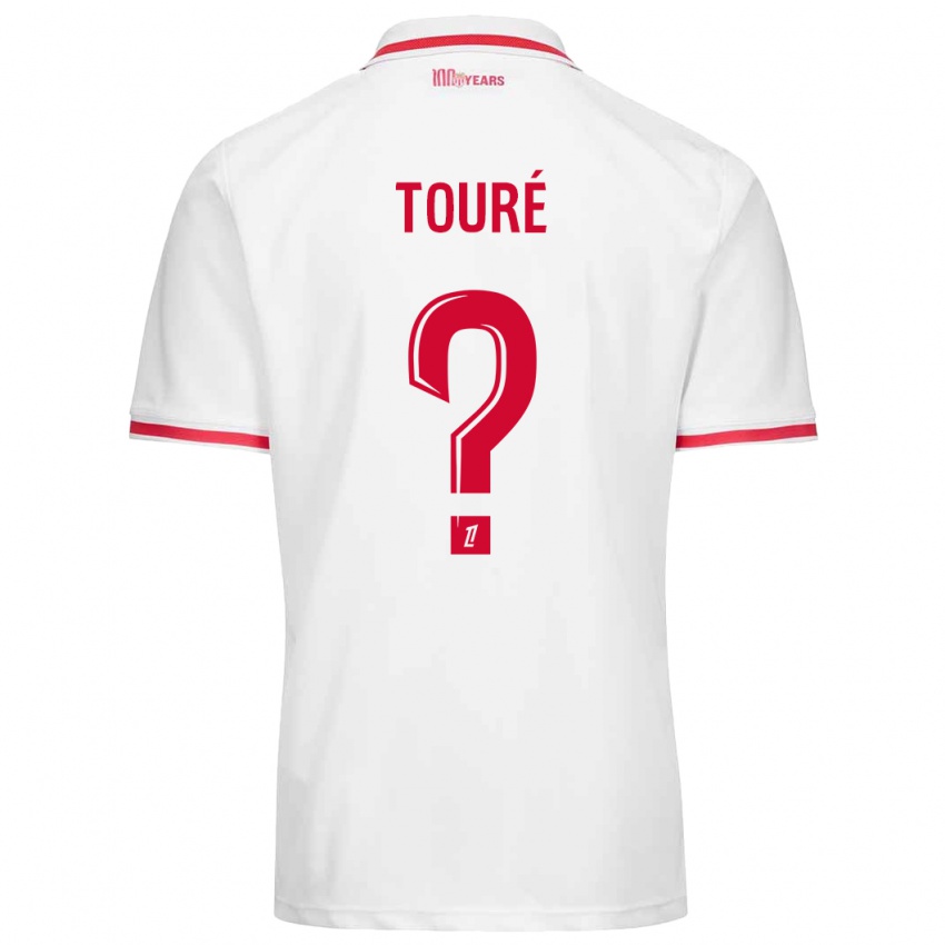 Hombre Camiseta Ilane Touré #0 Blanco Rojo 1ª Equipación 2024/25 La Camisa México