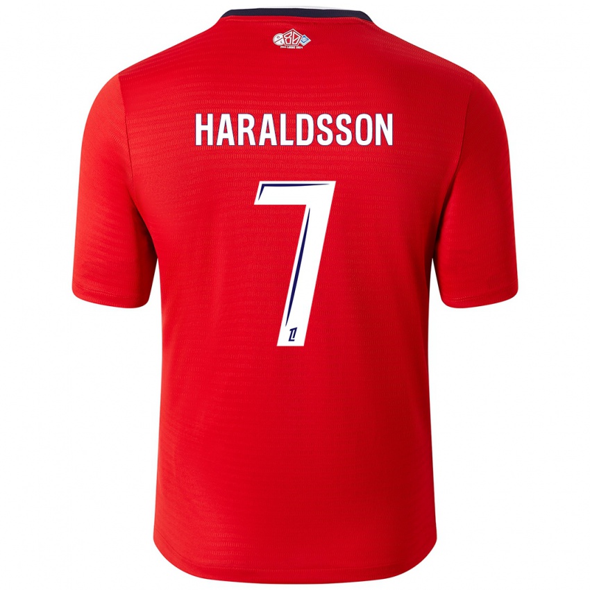 Hombre Camiseta Hákon Arnar Haraldsson #7 Rojo Blanco 1ª Equipación 2024/25 La Camisa México