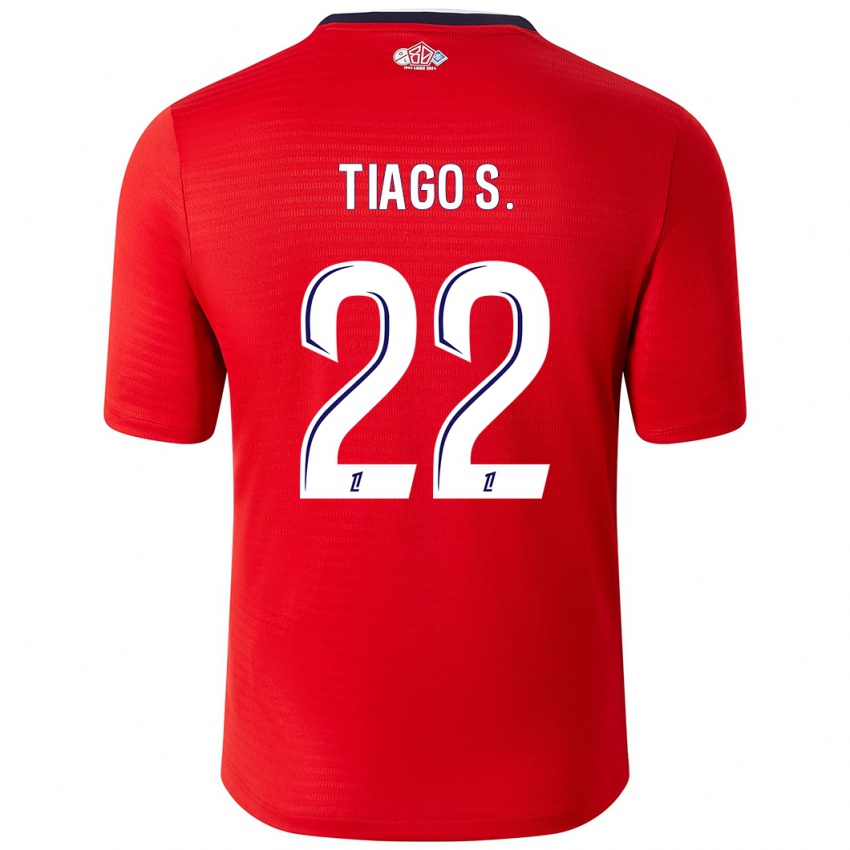 Hombre Camiseta Tiago Santos #22 Rojo Blanco 1ª Equipación 2024/25 La Camisa México