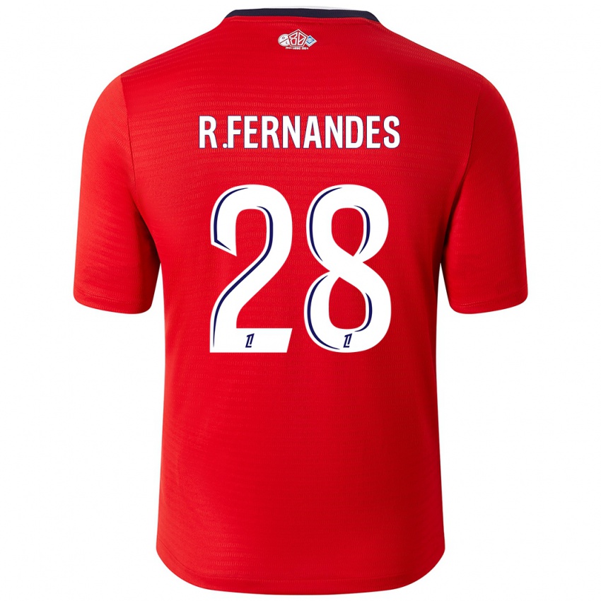 Hombre Camiseta Rafael Fernandes #28 Rojo Blanco 1ª Equipación 2024/25 La Camisa México