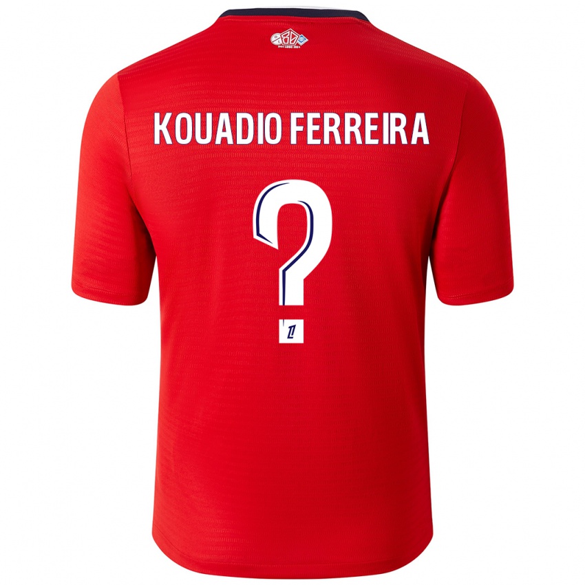 Hombre Camiseta Wilfrid Kouadio Ferreira #0 Rojo Blanco 1ª Equipación 2024/25 La Camisa México